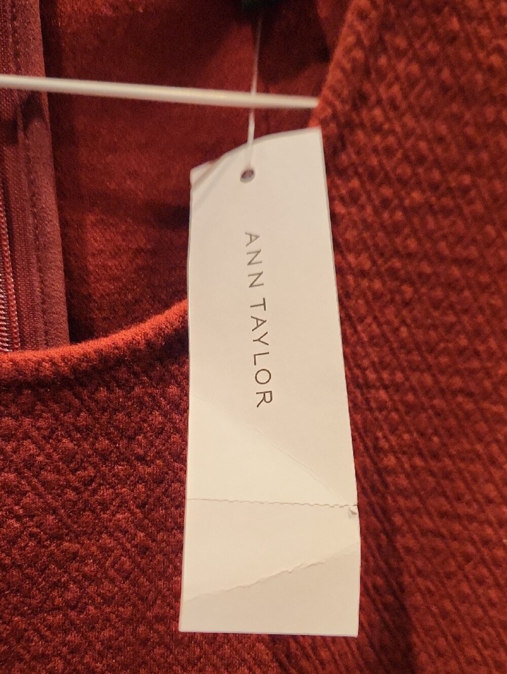 NWT Ann Taylor Textured Sleeveless Peplum Top in Burnt Orange - Picture 2 of 8